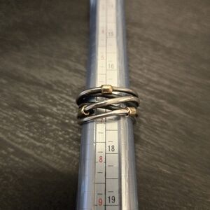 Pandora Sterling Silver And 14K Gold Intertwined Rope Ring